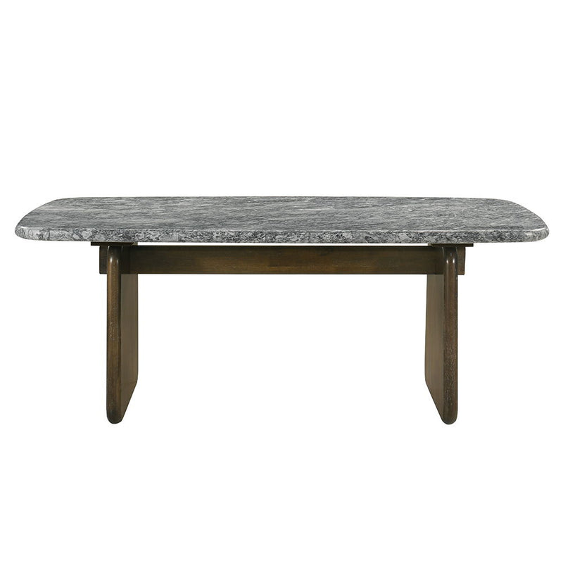 Dillon - Dining Table With Marble Top - Natural / Walnut