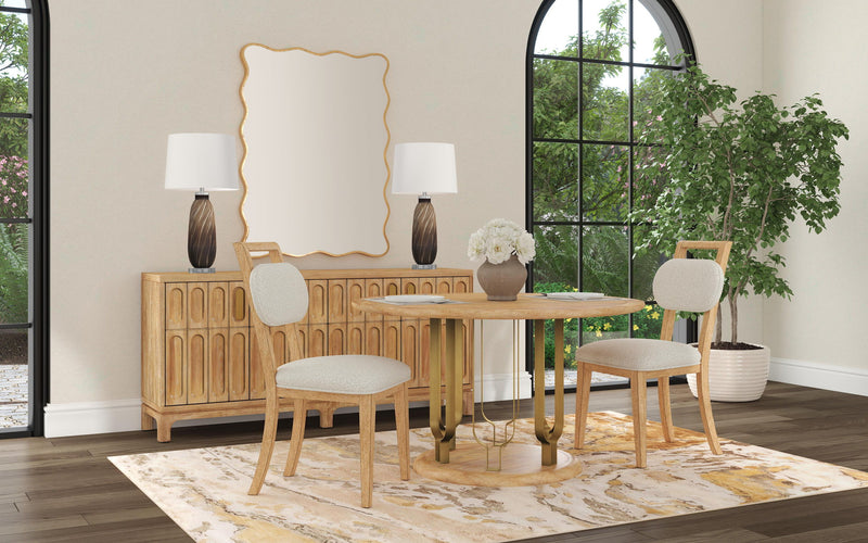 Ryder - Dining Table - Chestnut Elm / Antique Brass