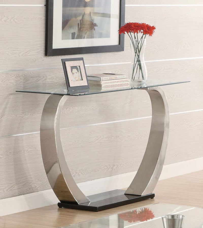 Pruitt - Glass Top Metal Base Table