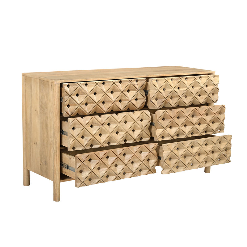 Fulton - 6 Drawer Dresser - Natural