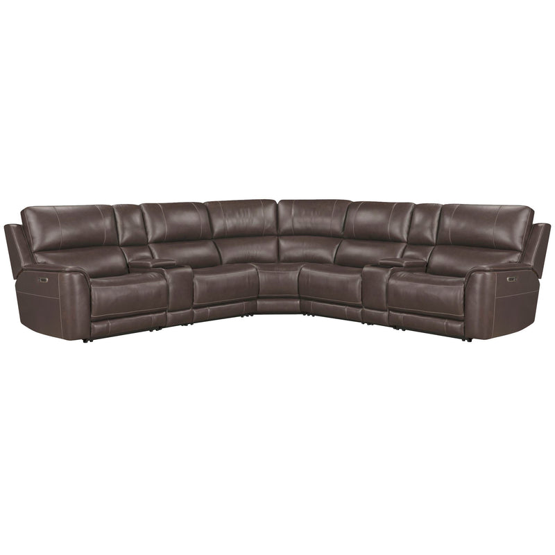 Easton - 7 Piece Zero Gravity Power Reclining Sectional With Power Adjustable Headrests - Steamboat Brown