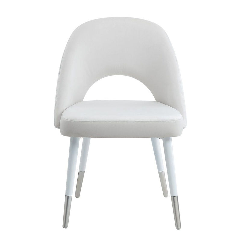Zemirah - Side Chair (Set of 2) - White Velvet & White Gloss