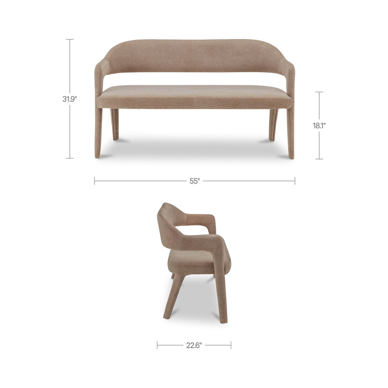 Martens - Dining Bench - Camel / Brown