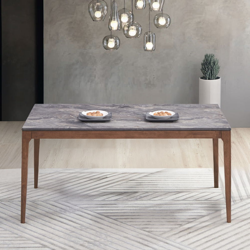Bevis - Dining Table - Engineered Stone Top & Walnut
