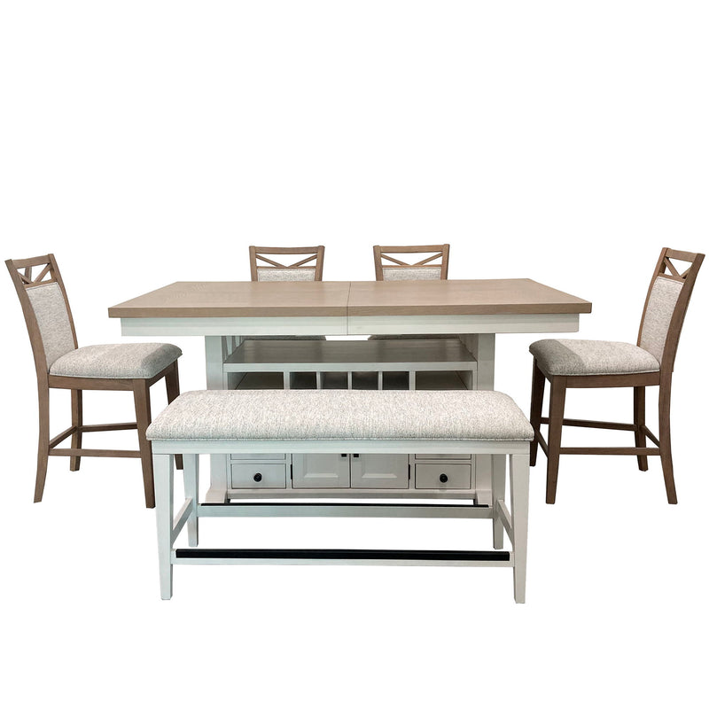 Americana Modern Dining - Island Counter-Height Extendable Dining Table - Cotton