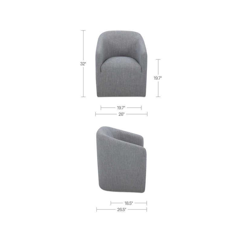 Sandy - Rolling Dining Chair - Gray