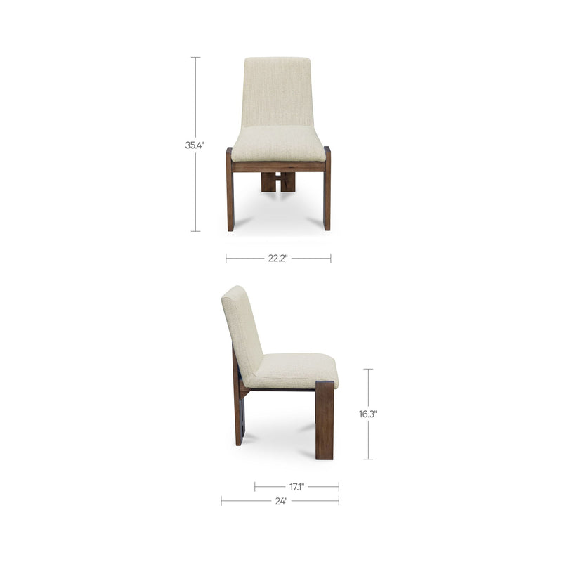 Mia - Dining Chair (Set of 2) - Beige / Dark Brown