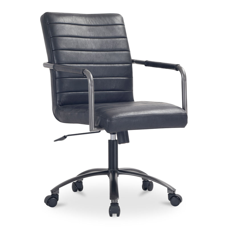Roy - Leather Office Chair - Black