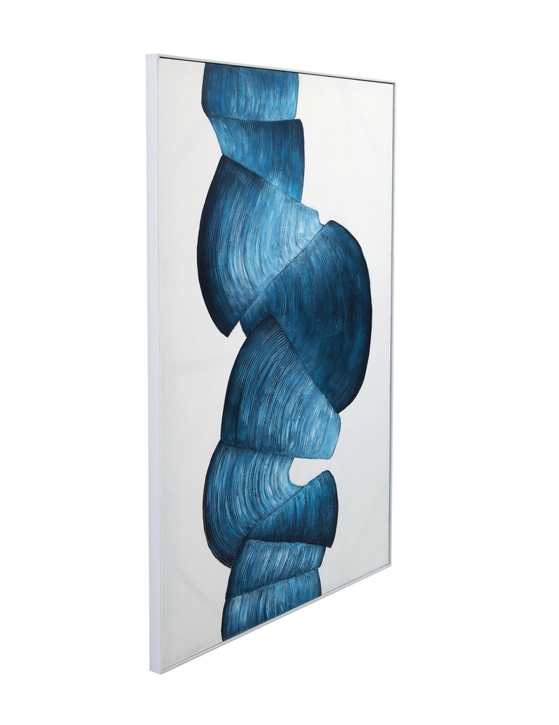 Ribbons Canvas Art - White / Blue