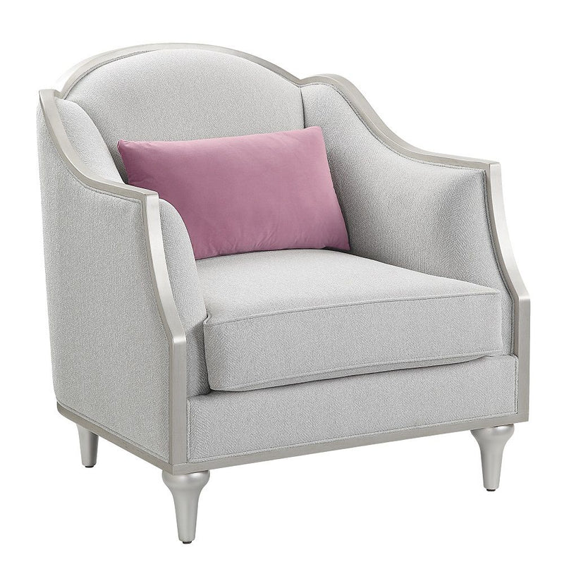 Kasa - Chair With Pillow - Beige Linen & Champagne