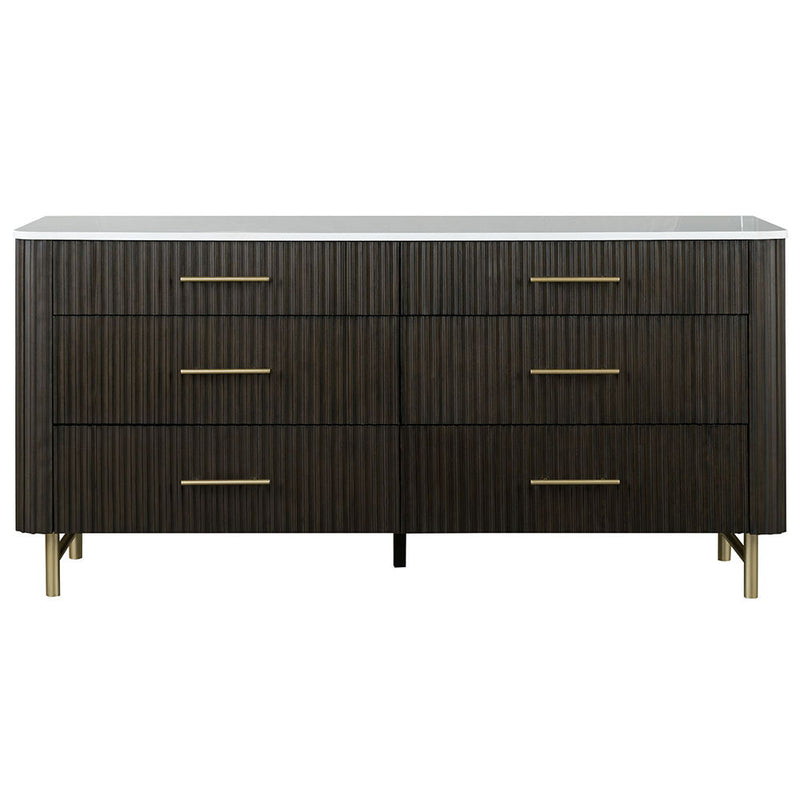 Clayten - Dresser - Marble Top & Espresso