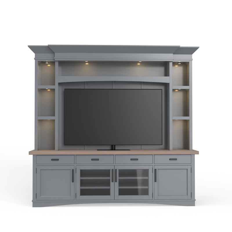 Americana Modern - TV Console with Hutch, Backpanel and LED Lights