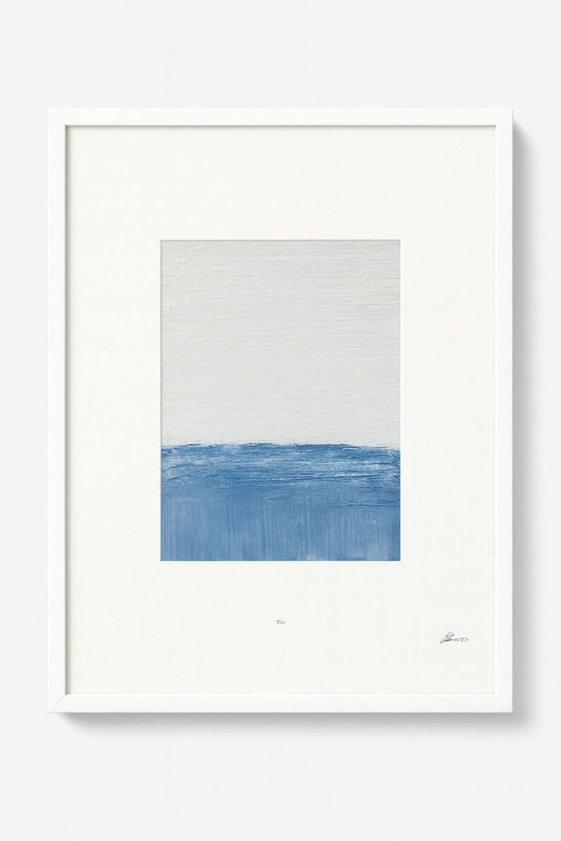 Horizon Blue II Framed Print - White / Blue
