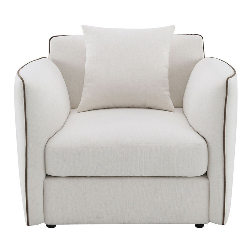 Yolanda - Chair With Pillow - Beige Chenille