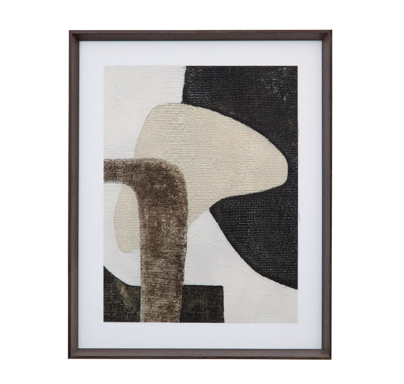 Spin Drift II Framed Print - Dark Brown / Beige