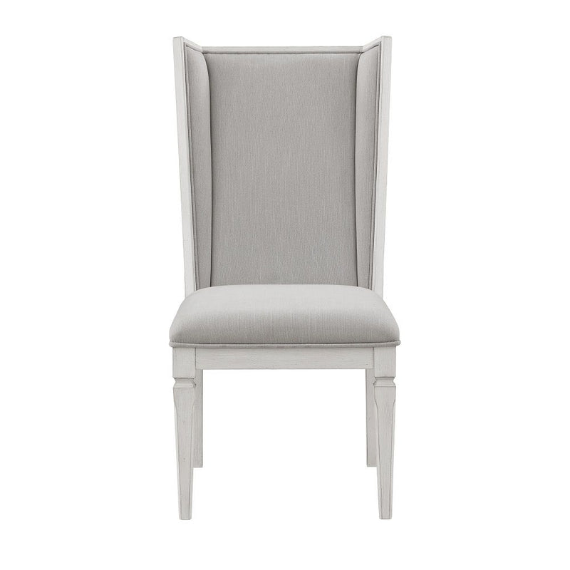 Katia - Hostess Chair (Set of 2) - Light Gray Linen & Weathered White