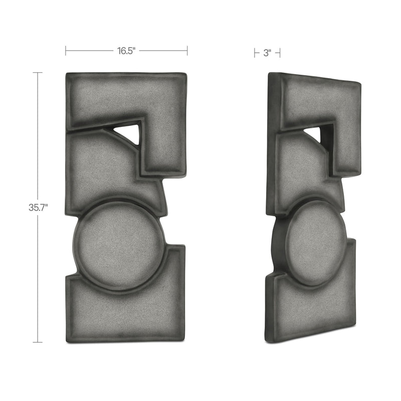 Teo - Wall Sculpture - Charcoal