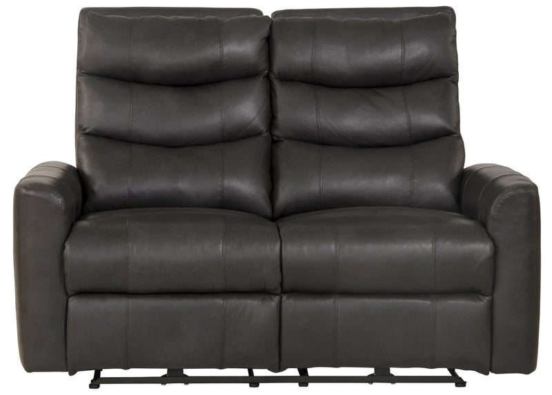 Bosa - Leather Power Reclining Loveseat - Charcoal