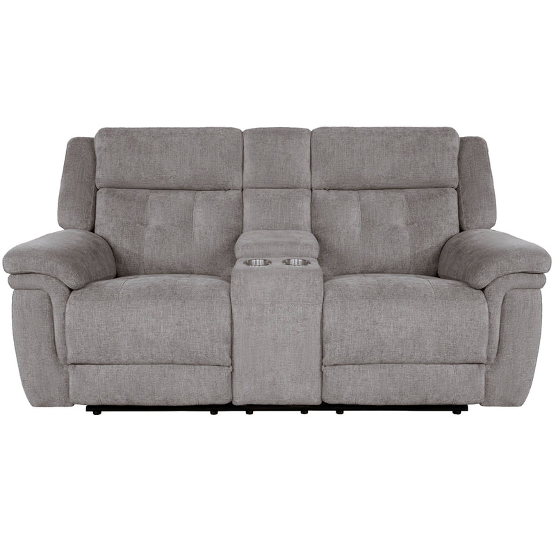 Richland - Power Reclining Console Loveseat - Bristol Gray