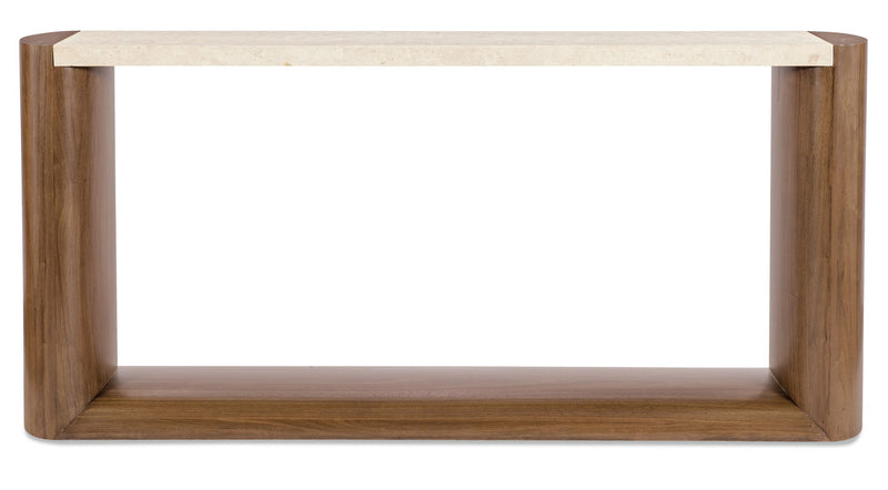 Eleana - Marble Top Console Table - Medium Wood