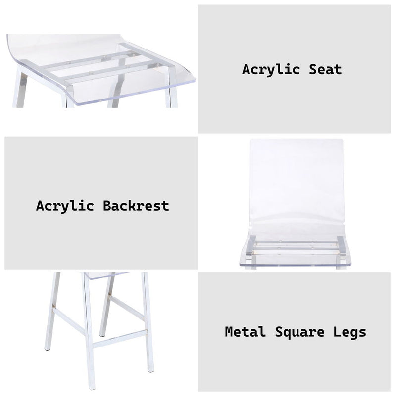 Nadie - Counter Height Chair (Set of 2) - Clear Acrylic & Chrome