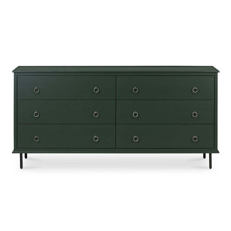 Reagan - 6 Drawer Dresser - Deep Green