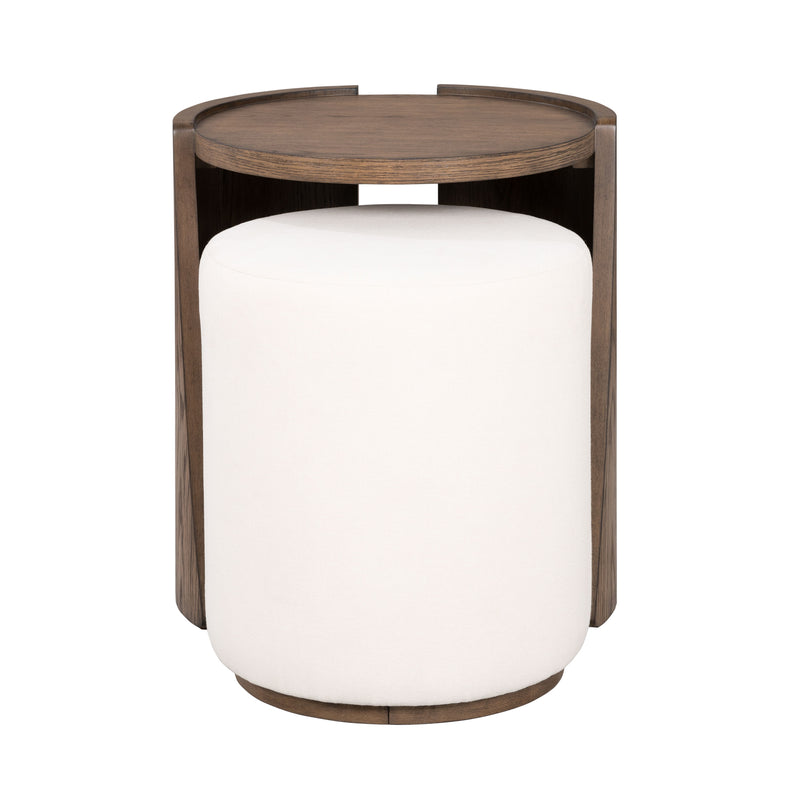 Lyra - End Table - Dark Brown / White