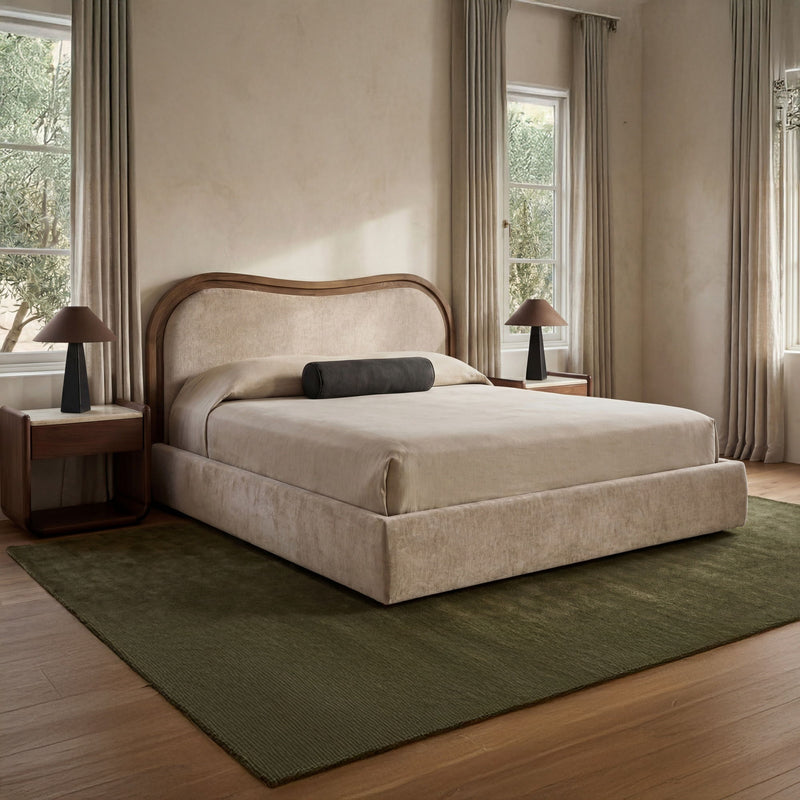 Camilla - King Bed - Oat / White / Beige