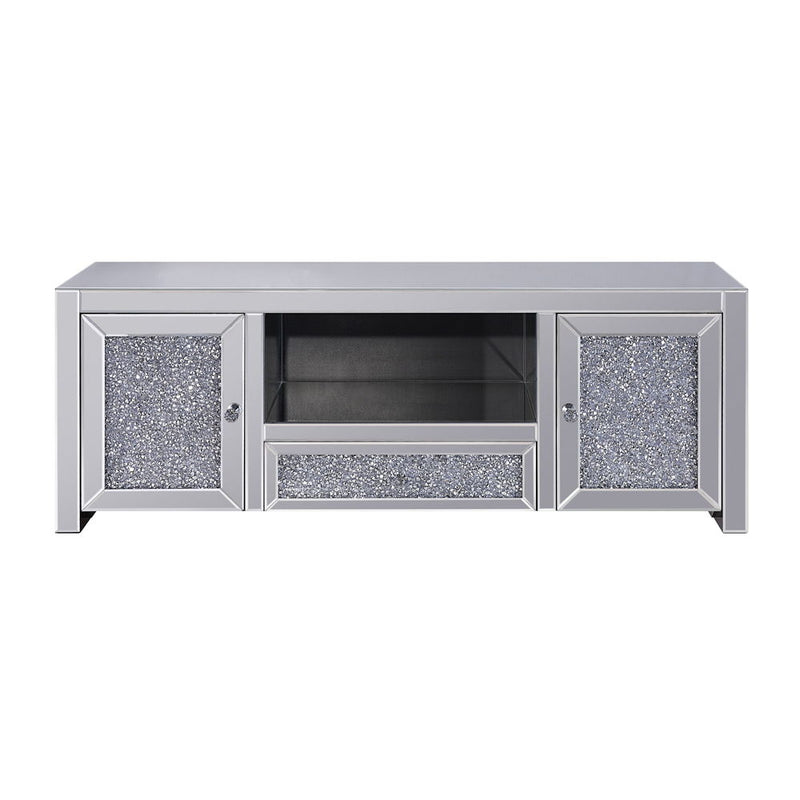 Noralie - TV Stand - Mirrored & Faux Diamonds