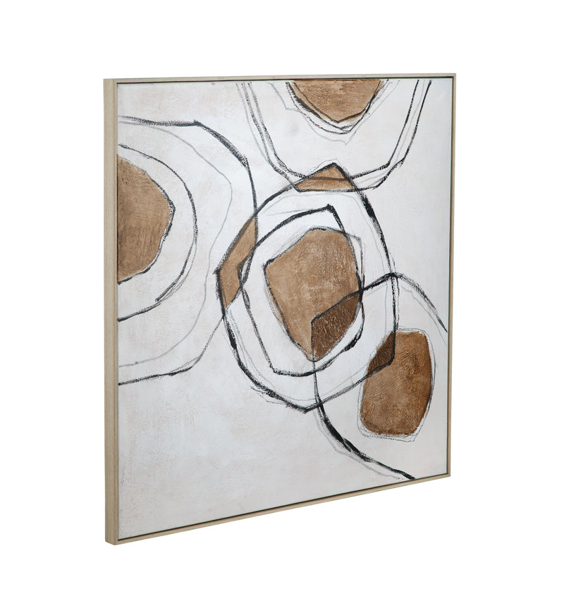 Rhetoric Canvas Art - White / Light Brown