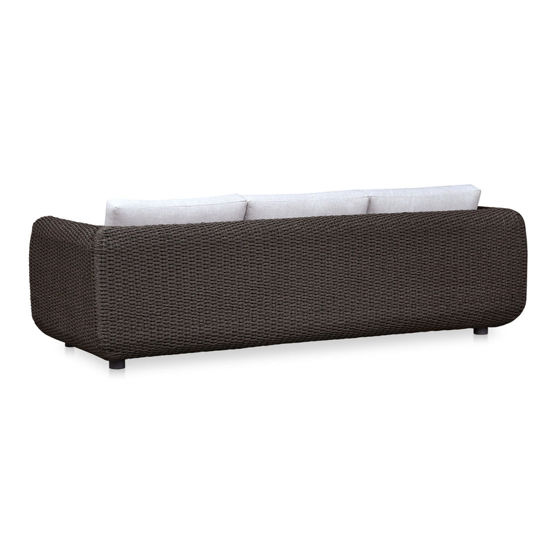 Soma - Outdoor Sofa - Dark Brown / White