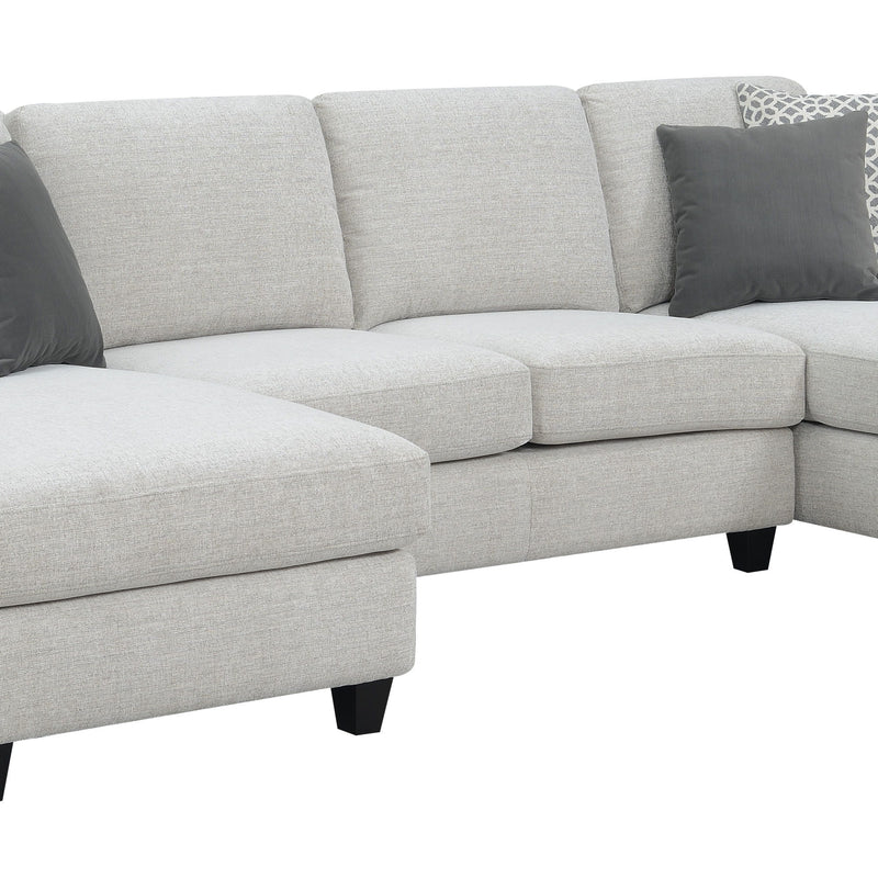 Walker - Chaise Sectional - Pale Gray