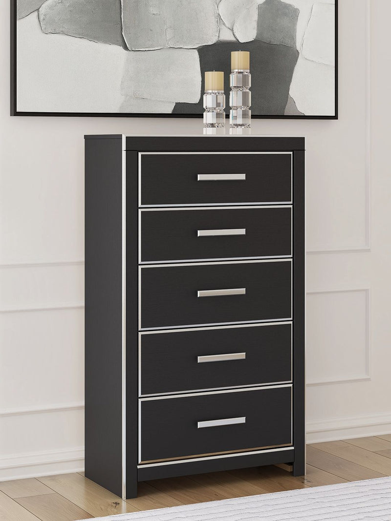Zuraleus - Five Drawer Chest - Black