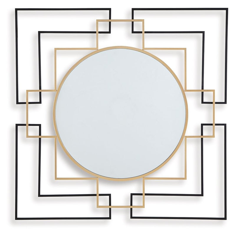 Oceanal - Accent Mirror - Black / Gold Finish