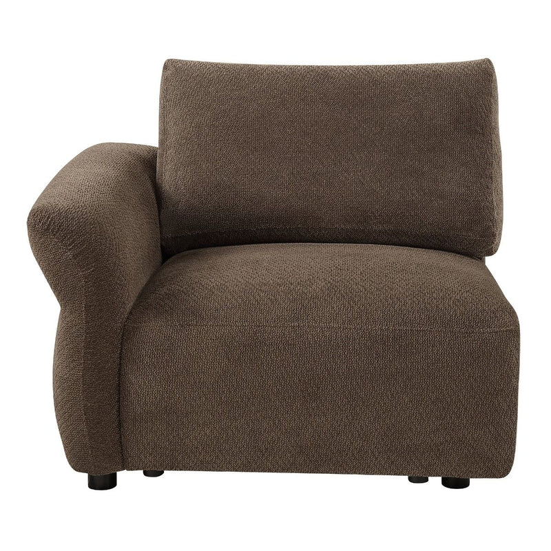 Theodore - Modular Left Facing Arm Chair - Brown Chenille
