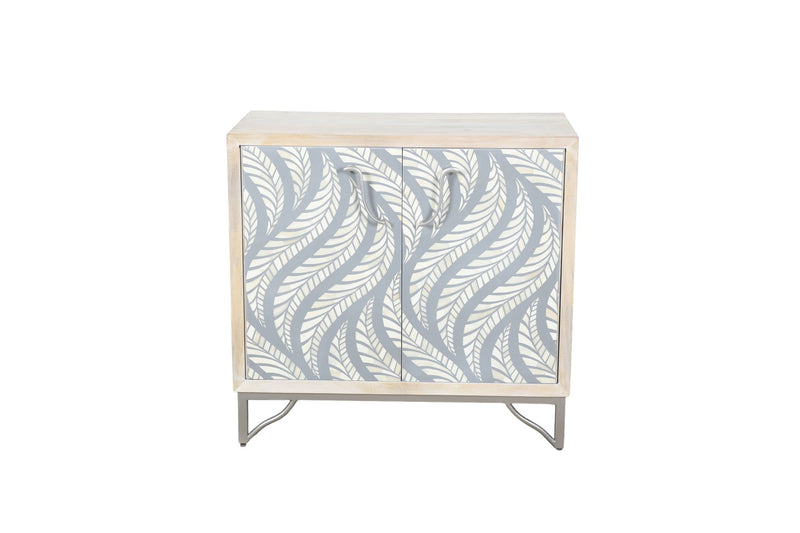 Leia - Bar Cabinet - White Mango / Ivory Bone / Gray