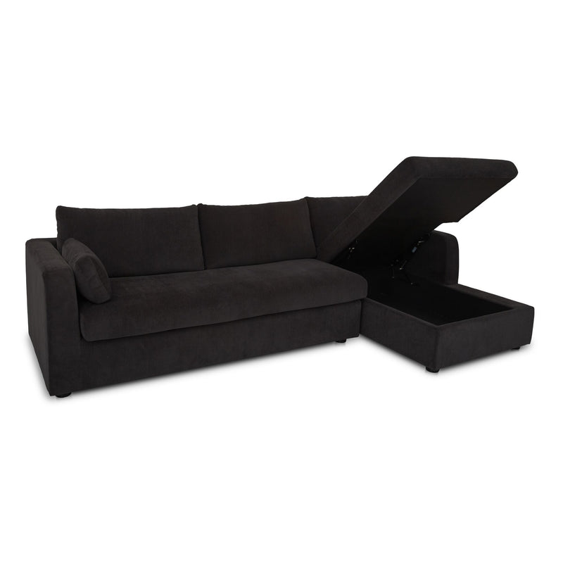 Burrow - Sleeper Sectional With Right Storage Chaise - Black