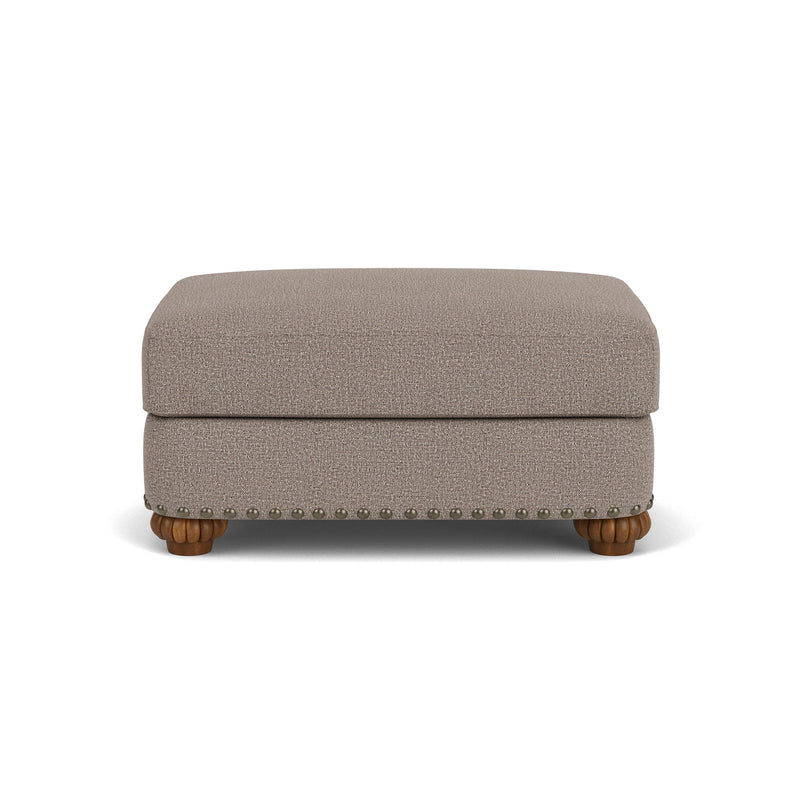 Patterson - Fabric Ottoman, Nailhead Trim