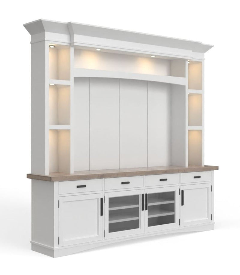 Americana Modern - TV Console with Hutch, Backpanel and LED Lights
