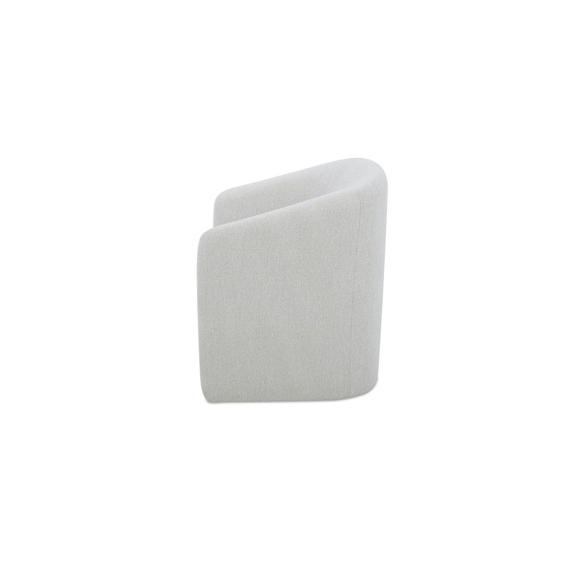 Sandy - Fabric Rolling Dining Chair - Off White
