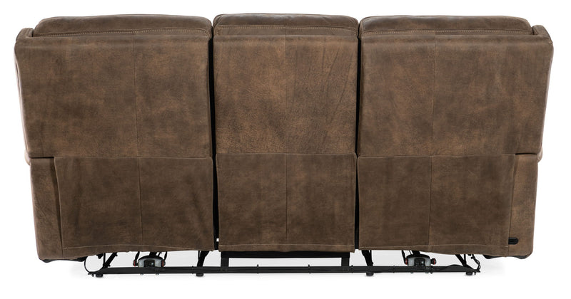 MS - Wheeler Power Sofa With Power Headrest - Dark Brown