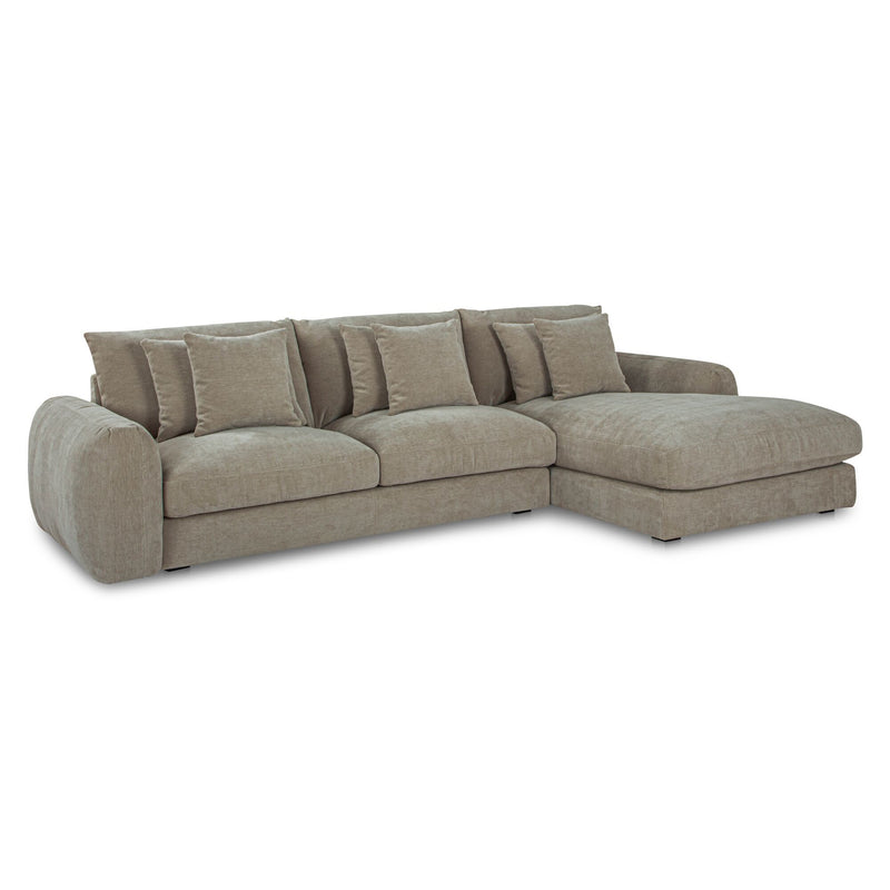 Berga - Sectional Pebble Right Stationary Sofa - Gray