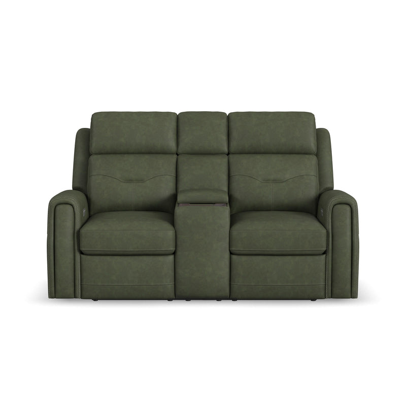 Felix - Power Reclining Loveseat With Console, Power Headrest, Lumbar, Heat & Massage