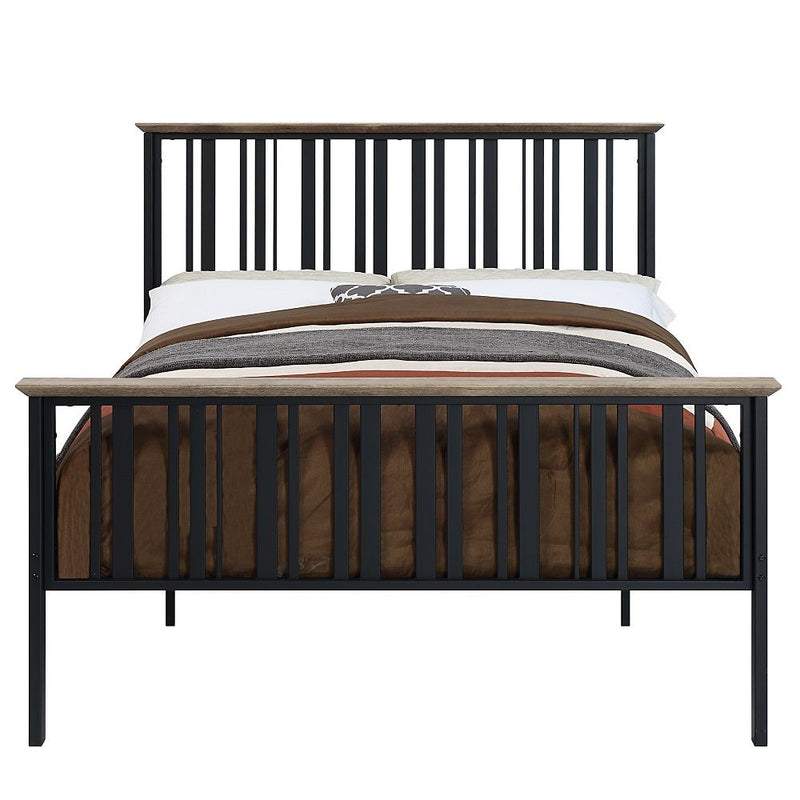 Zudora - Full Bed - Antique Oak & Black