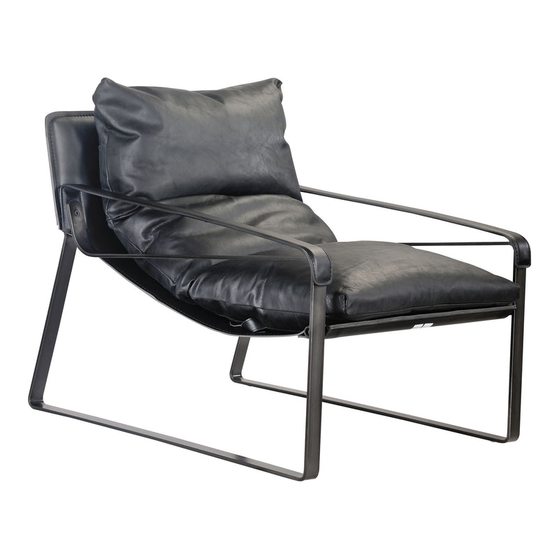 Connor - Leather Club Chair - Black