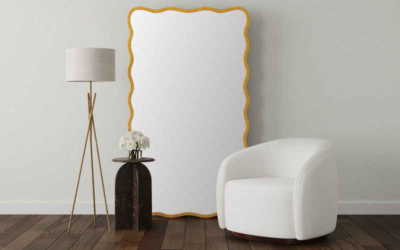 Freya - Floor Mirror - Antique Gold Leaf