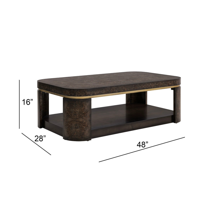 Langford - Coffee Table - Ebony Mappa Burl
