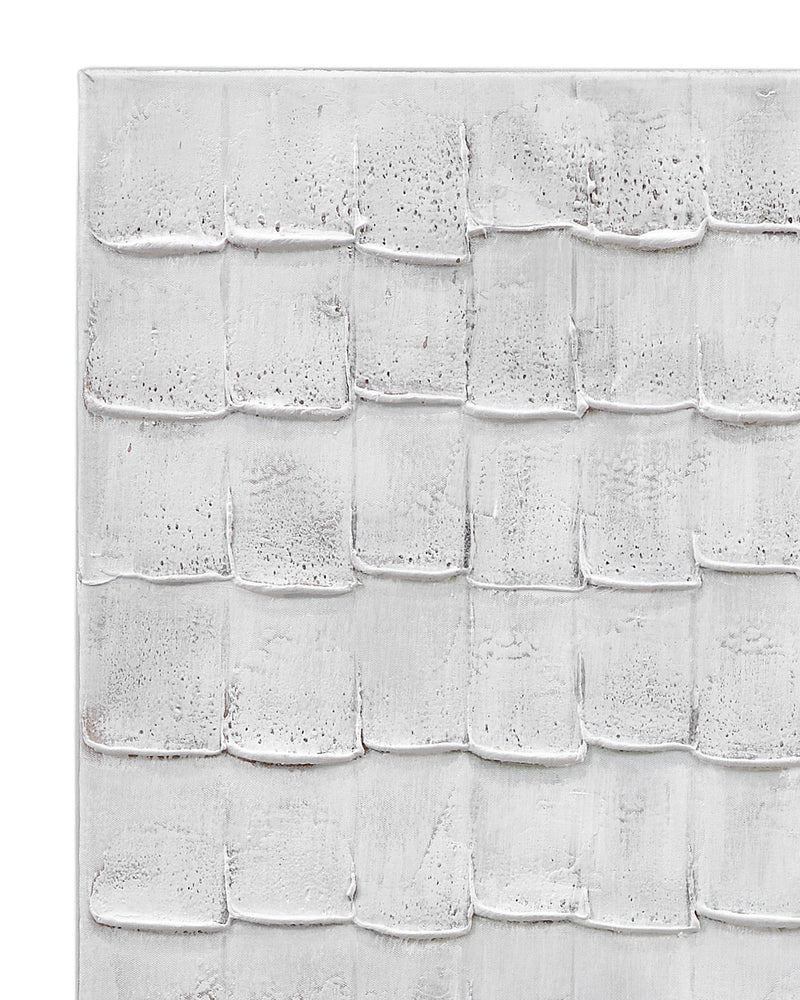 Linear Marks Canvas Art - White