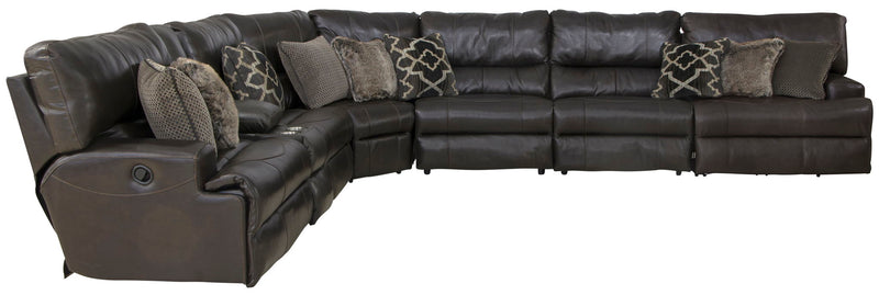 Como - 7 Piece Italian Leather Match Reclining Sectional