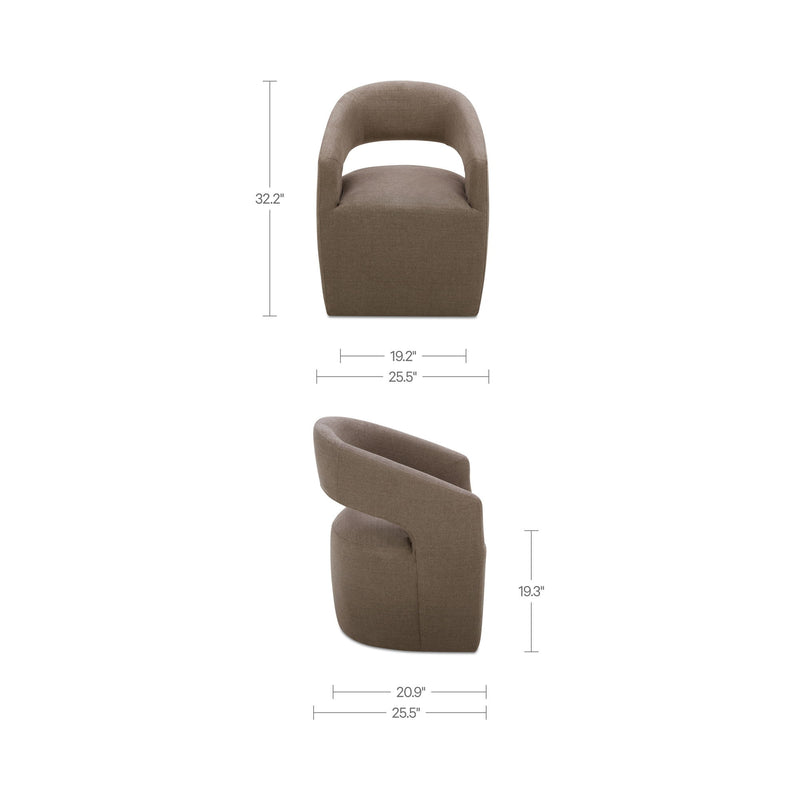 Barrow - Rolling Dining Chair - Soft Taupe